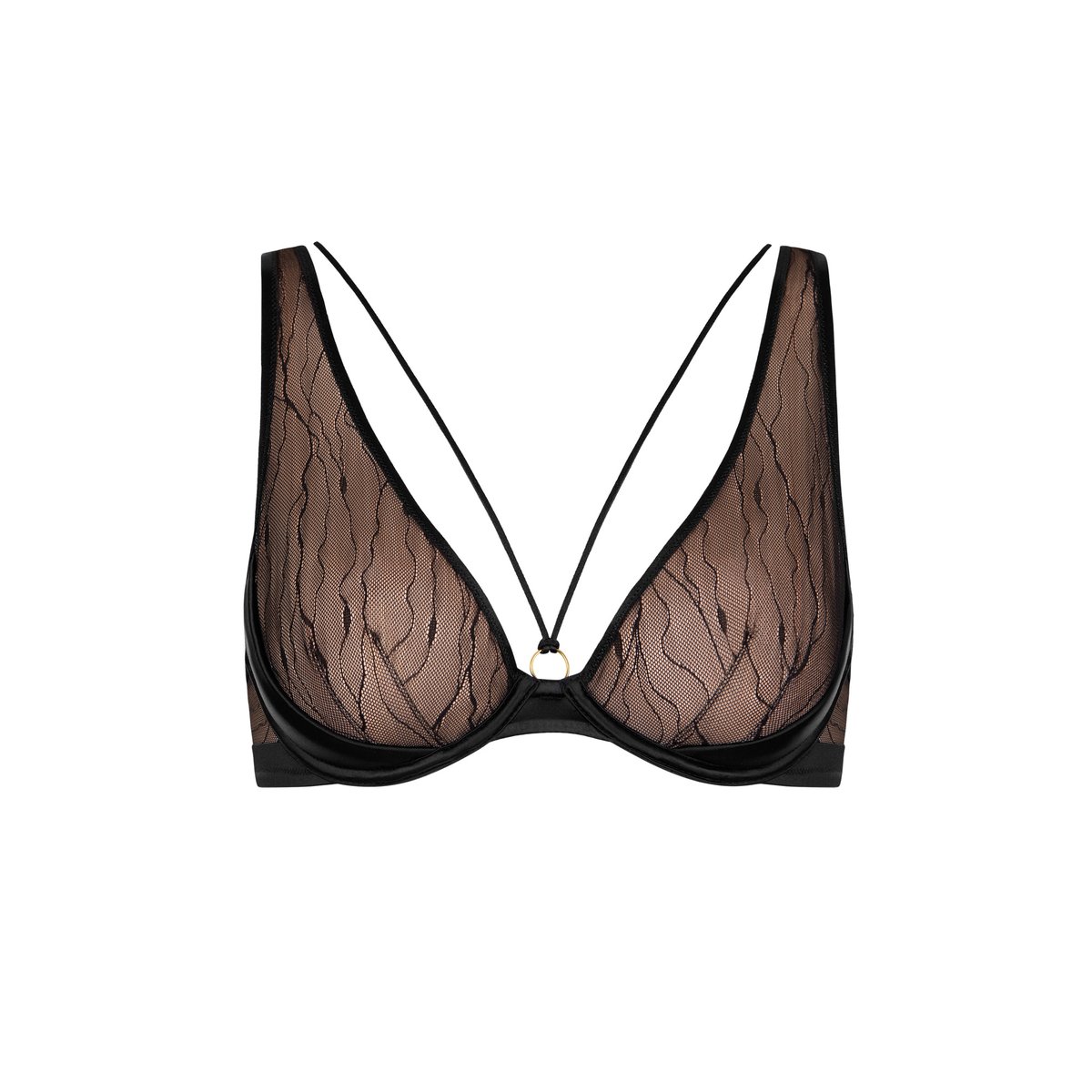Soutien-gorge armaturé plongeant Nightscape noir, LISCA