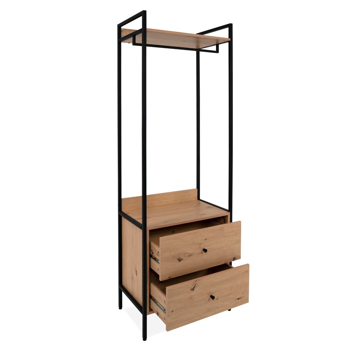 Dressing ouvert bois et métal bois clair, TERRE DE NUIT