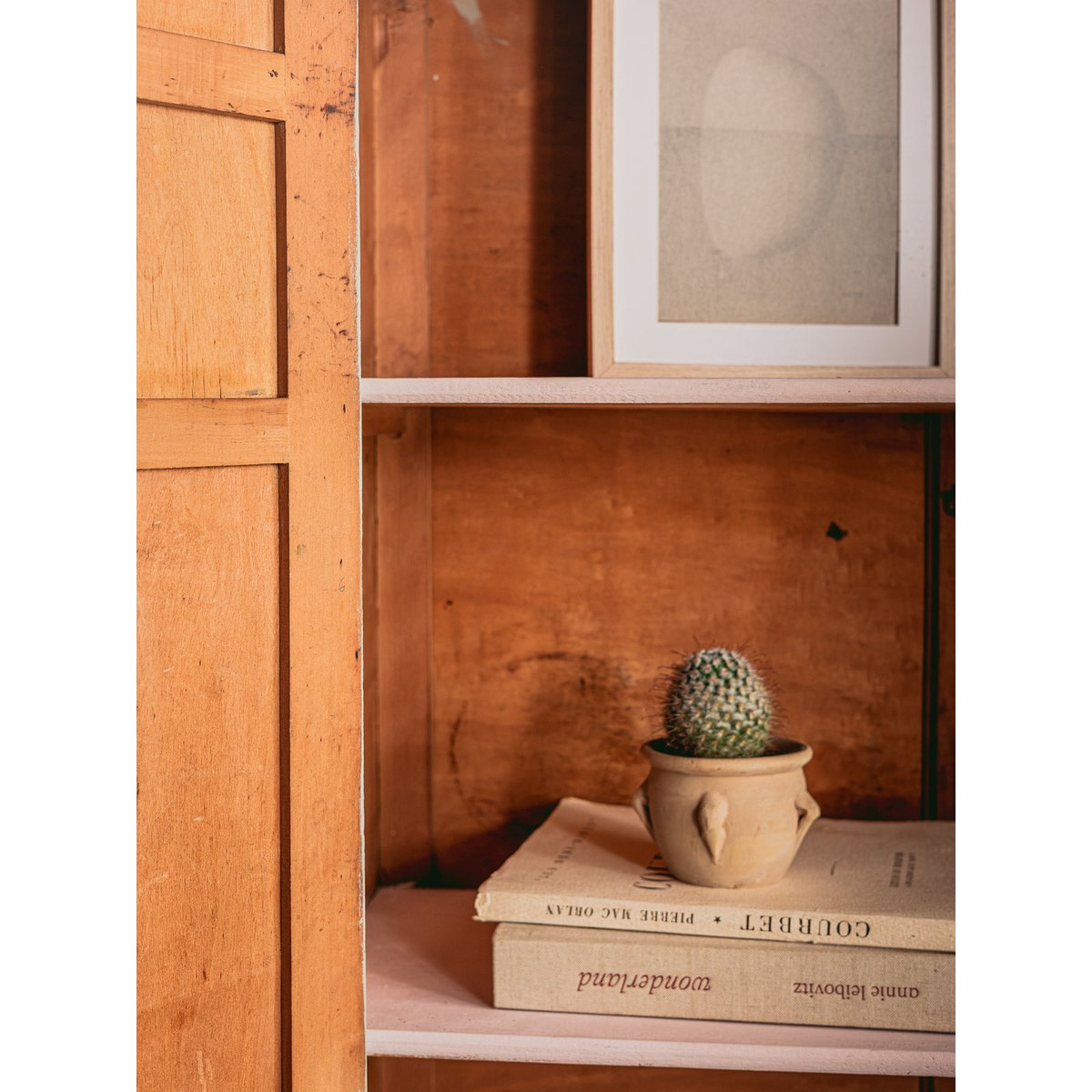 Armoire parisienne en bois gris sauge Blandine N°495 - Bon état gris, DEBONGOUT