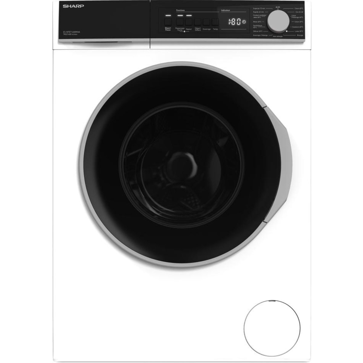 Lave linge frontal ES-NFB714AWNNA-FR blanc, SHARP