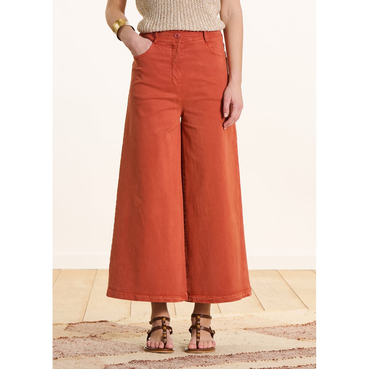 Pantalon large 7/8ème terre de sienne, LA FEE MARABOUTEE