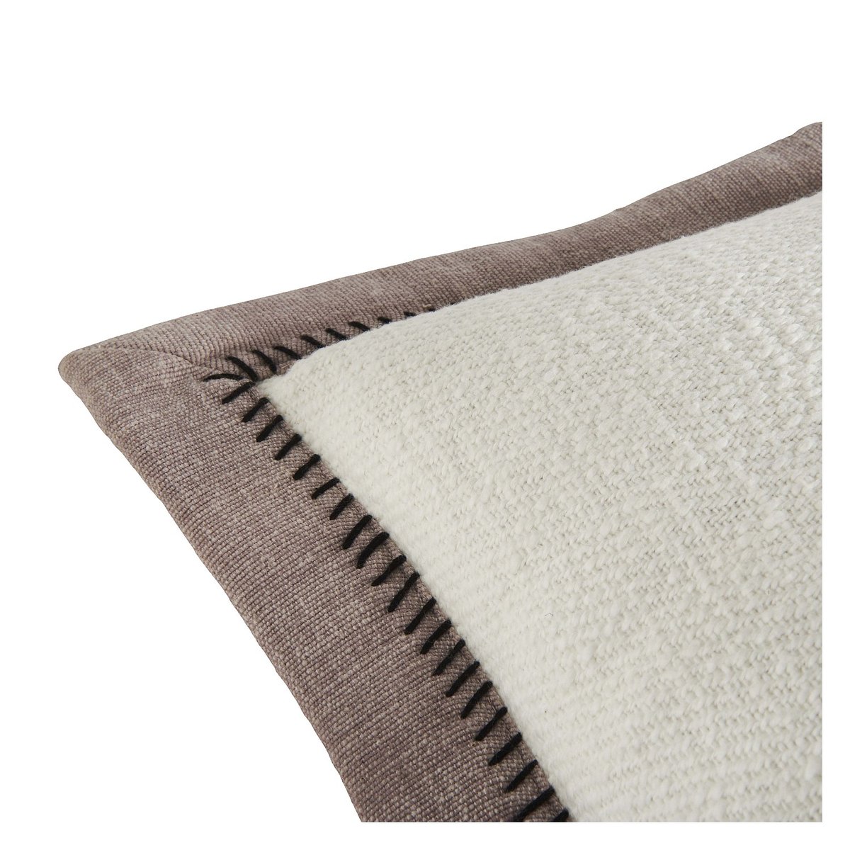 Coussin en coton - 30 x 50 cm BERTHE mauve, blanc, HABITAT