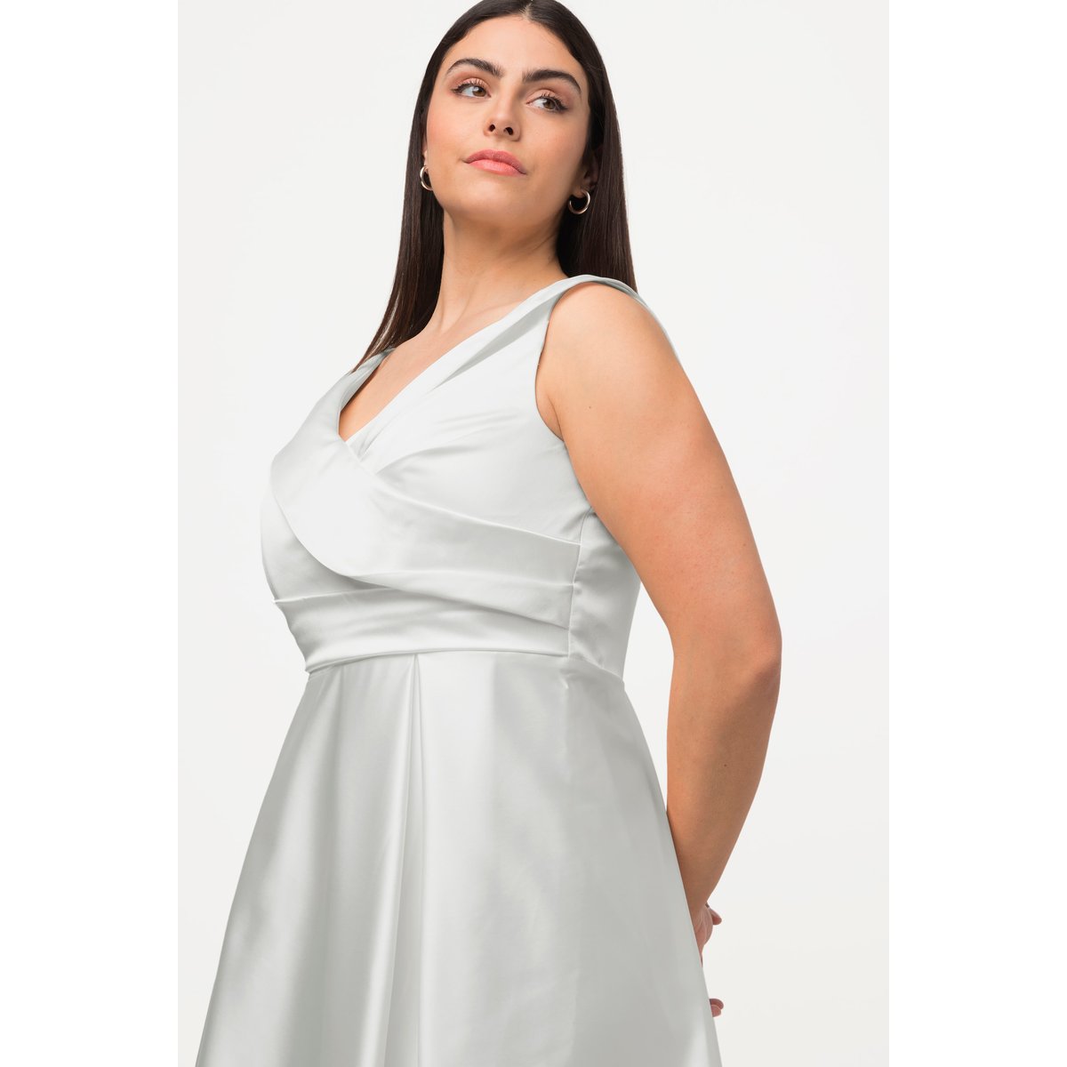 Robe de soirée, ligne en A, drapé blanc cassé, ULLA POPKEN