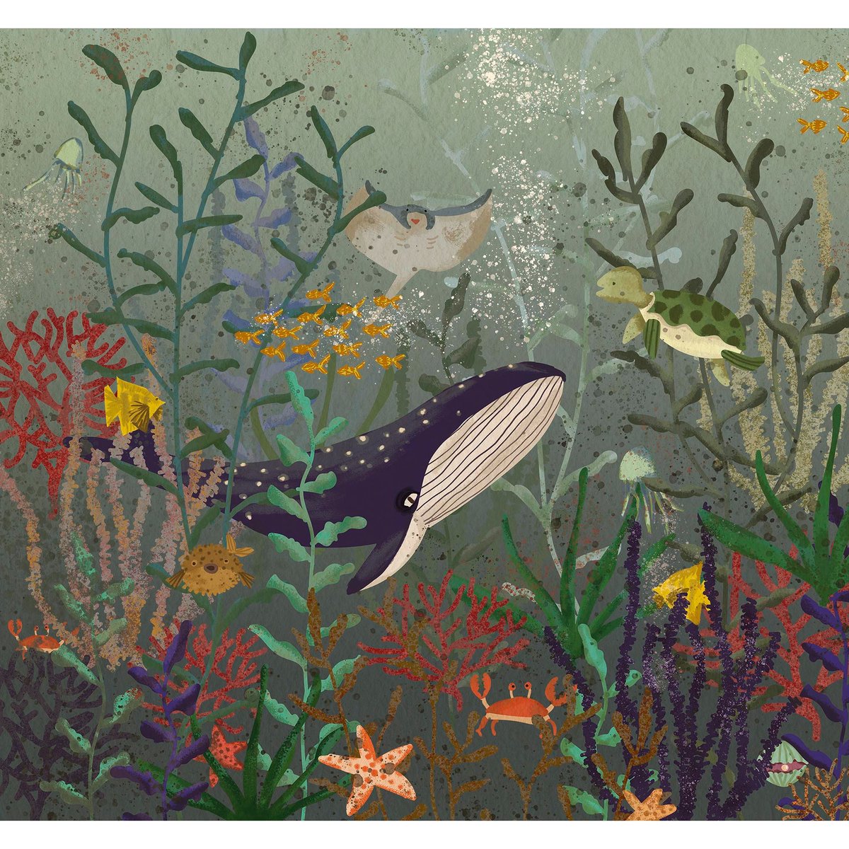 Papier peint panoramique Animaux des océans multicolore, SUPERFRESCO EASY