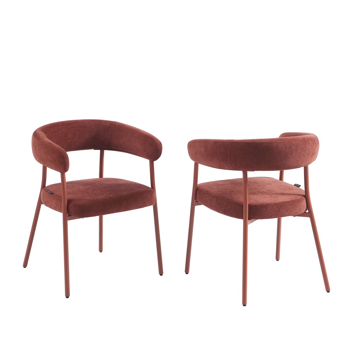 Chaise en tissu et acier terracotta, PANTONE