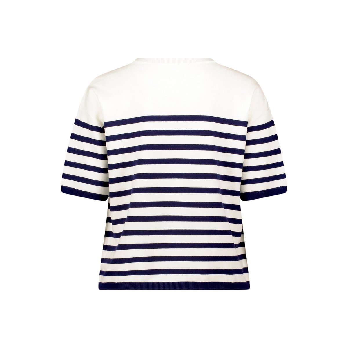 Pull-over en maille à encolure ronde blanc/bleu, CARTOON