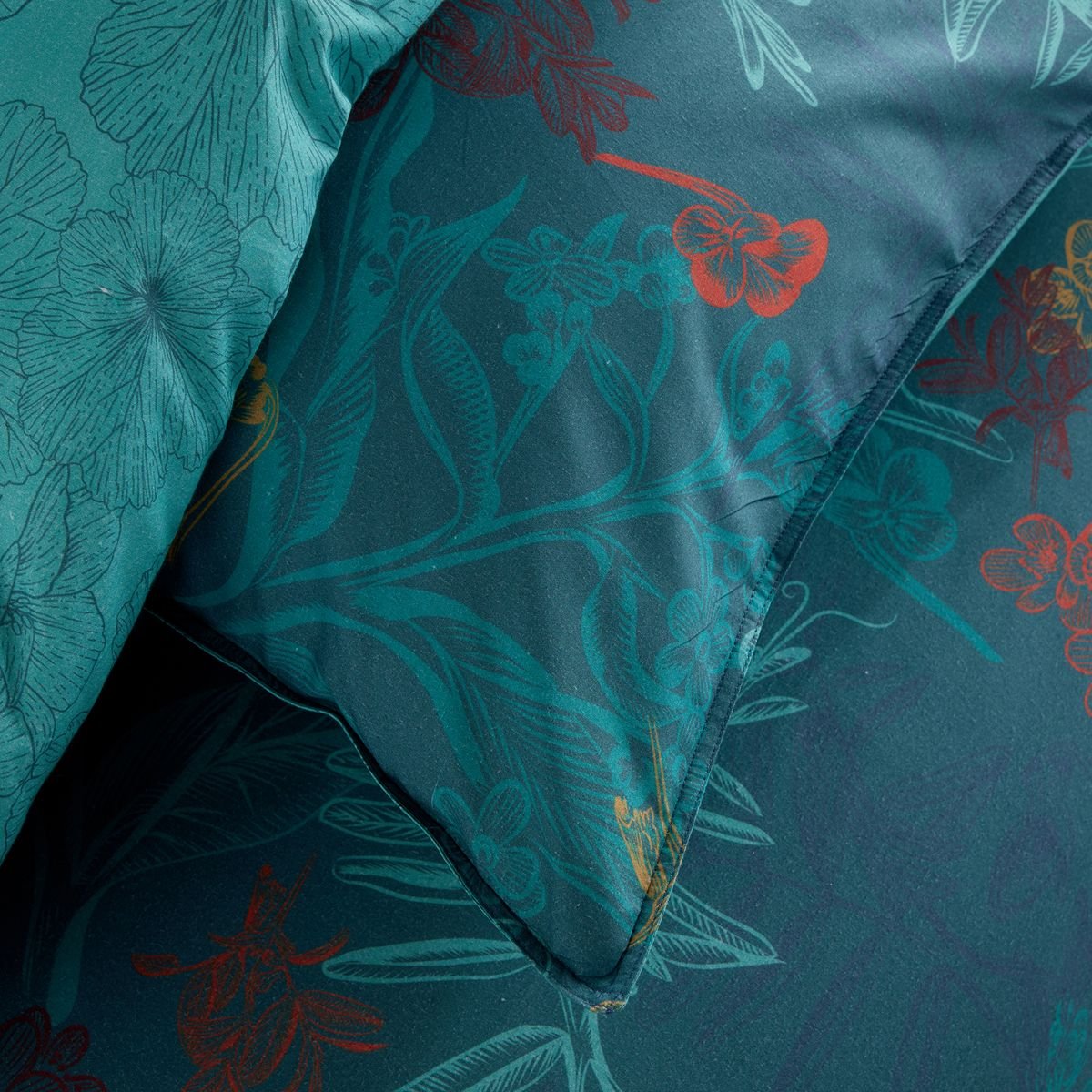 Parure de lit imprimé Floral SUNSHINE CLAUDIA bleu, TODAY