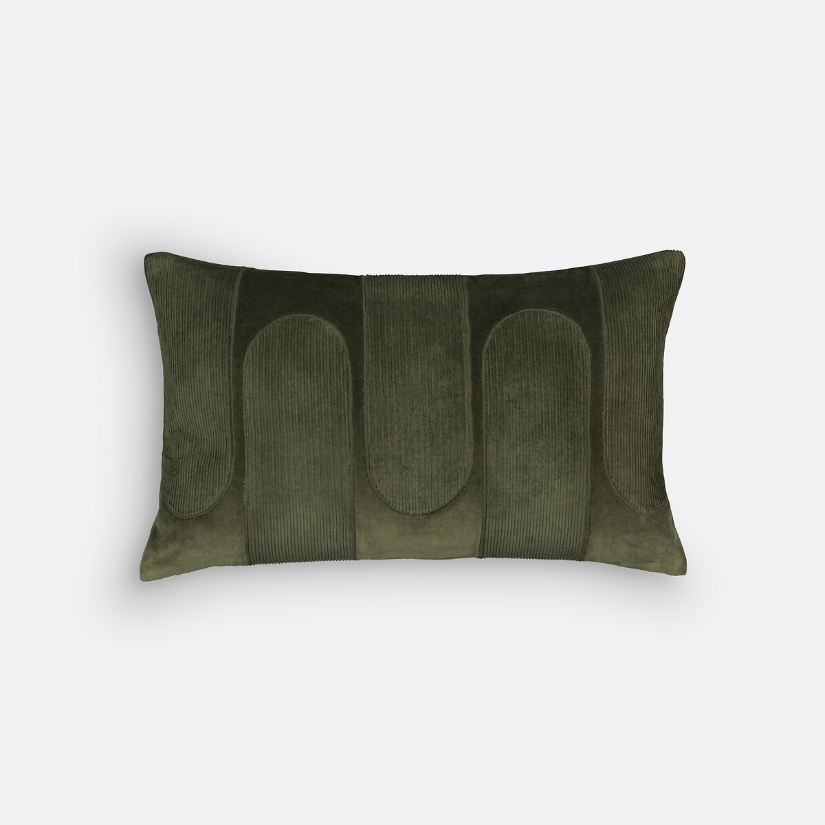 Housse de coussin velours rectangulaire, Brimo vert foncé, LA REDOUTE INTERIEURS