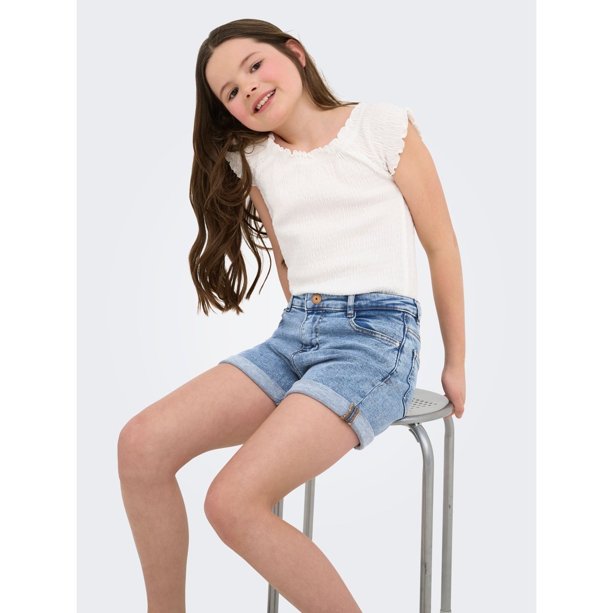 Short En Denim light blue denim, KIDS ONLY