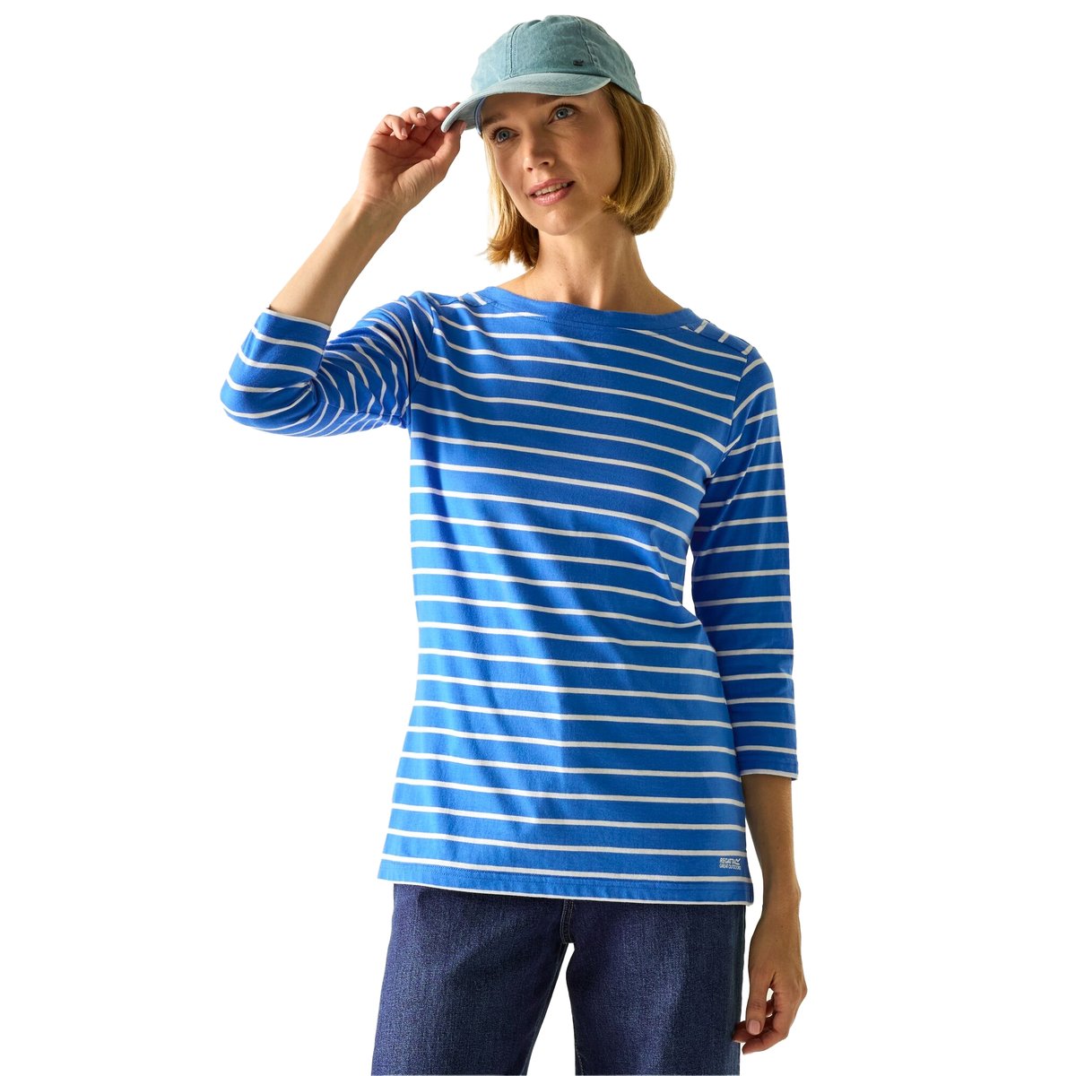 T-shirt manches ¾ motif/style à rayures BAYLETTE bleu vif / blanc, REGATTA