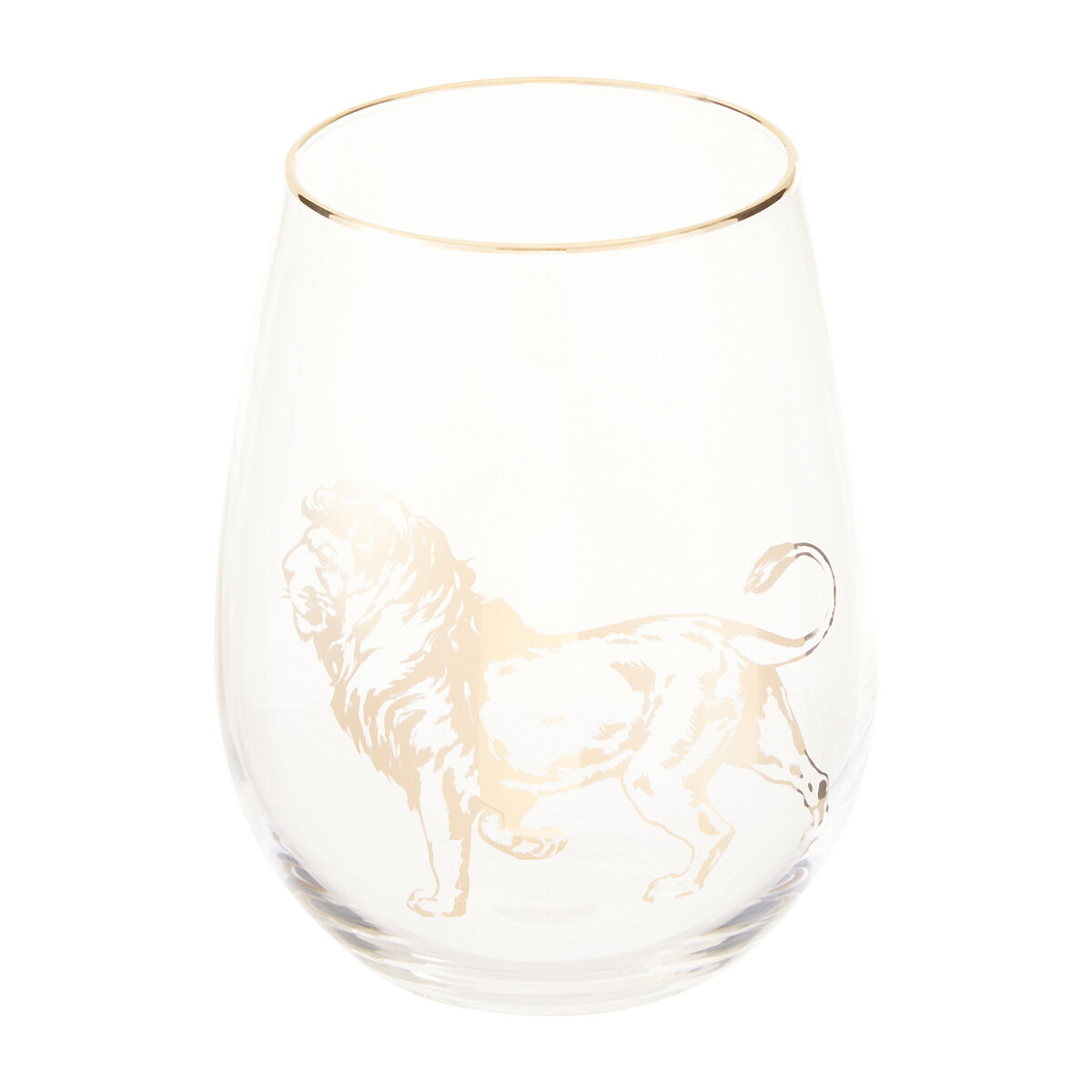 Lion Stemless Wine Glass transparent, SO'HOME