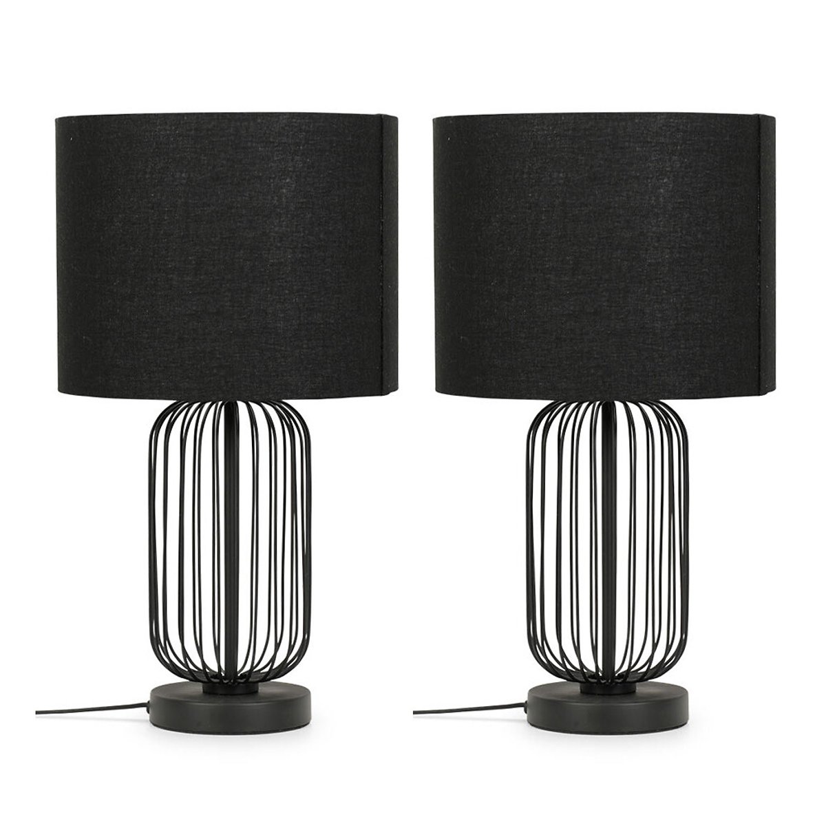 Set of 2 Gail Metal Table Lamps in Black black, SO'HOME