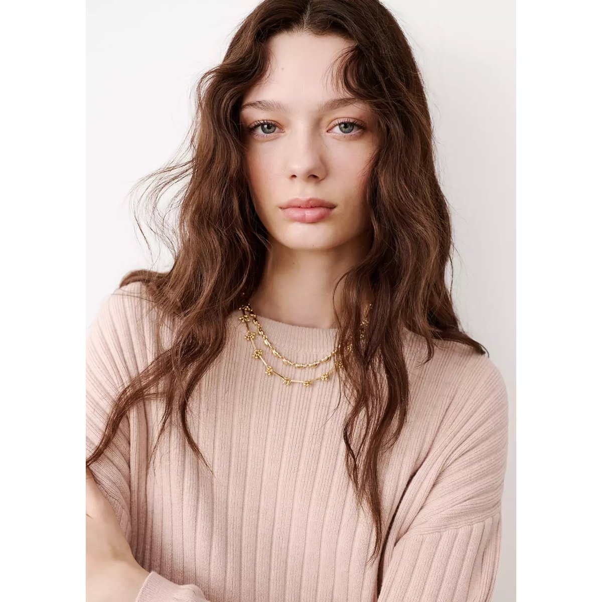 Pull-over maille côtelée rose pastel, MANGO TEEN