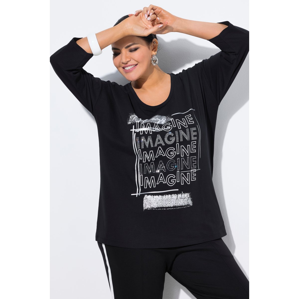 T-shirt Imagine noir, ULLA POPKEN