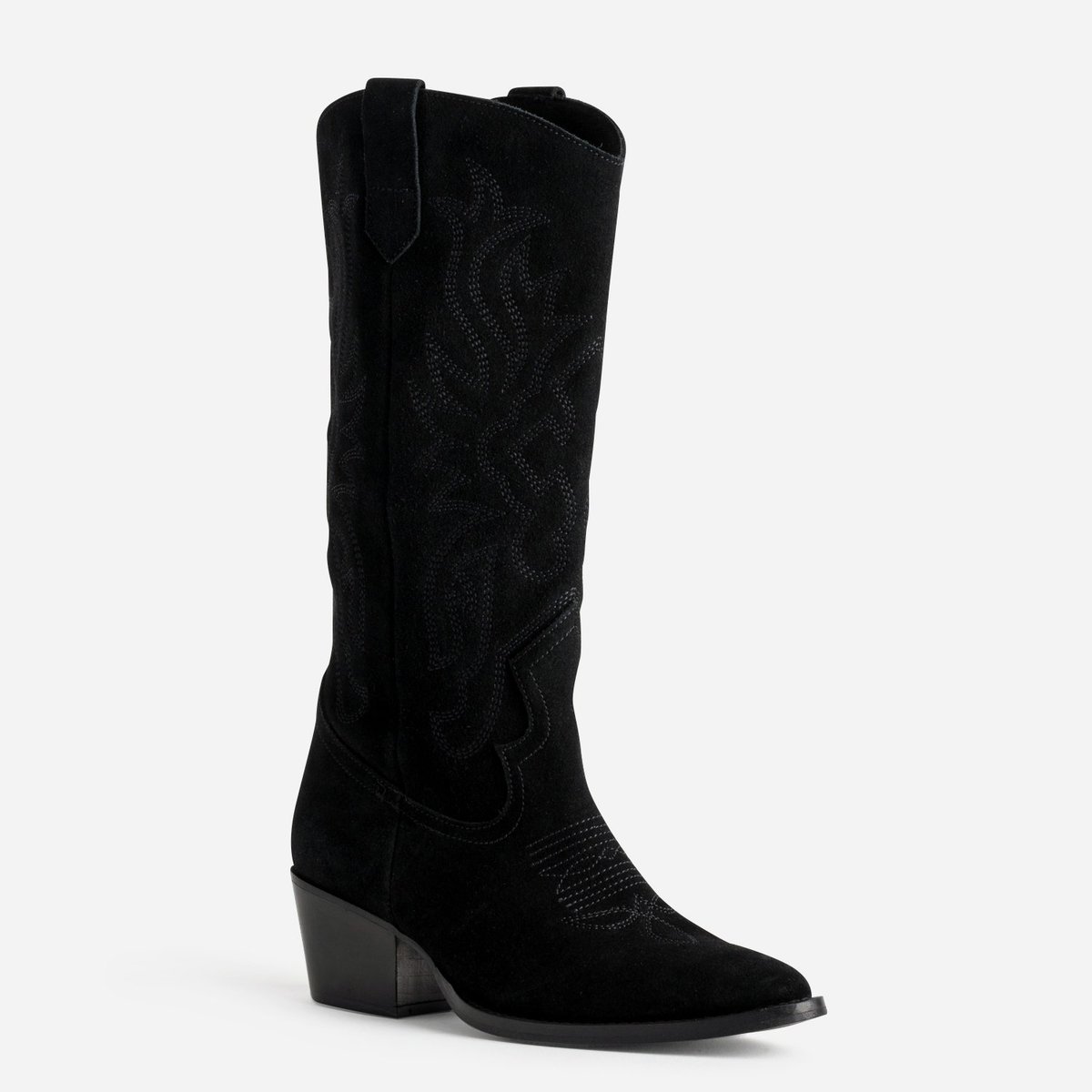 Botte À Talon en cuir TASLIMO noir, TEXTO