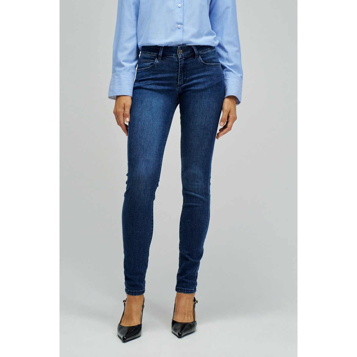 JEAN WONDER PUSH UP SKINNY bleu denim, SALSA JEANS