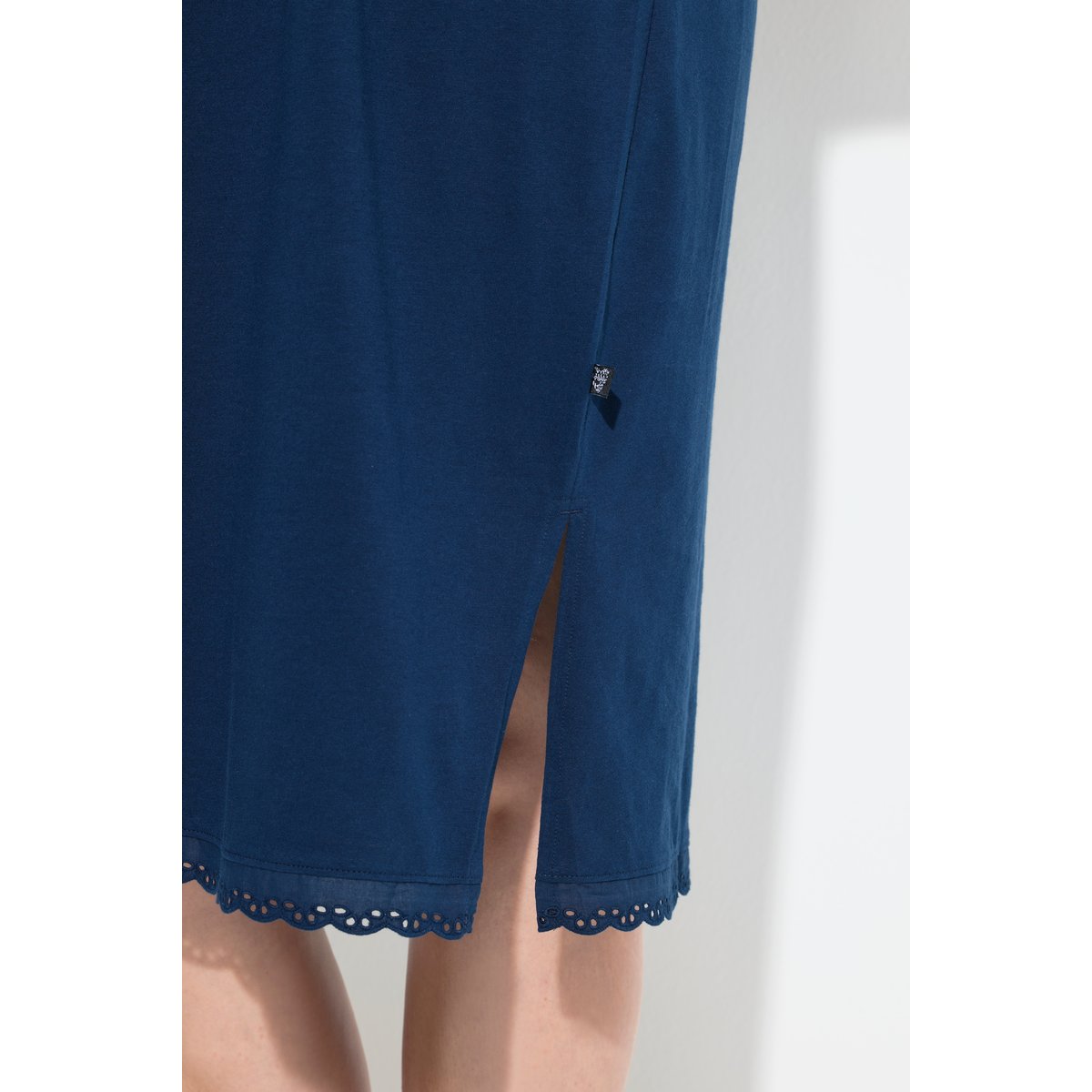 Chemise de nuit à col rond et manches 3/4 bleu nuit, ULLA POPKEN