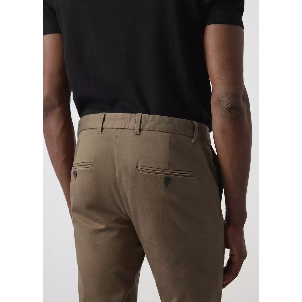 Pantalon Barna slim-fit en sergé marron, MANGO MAN