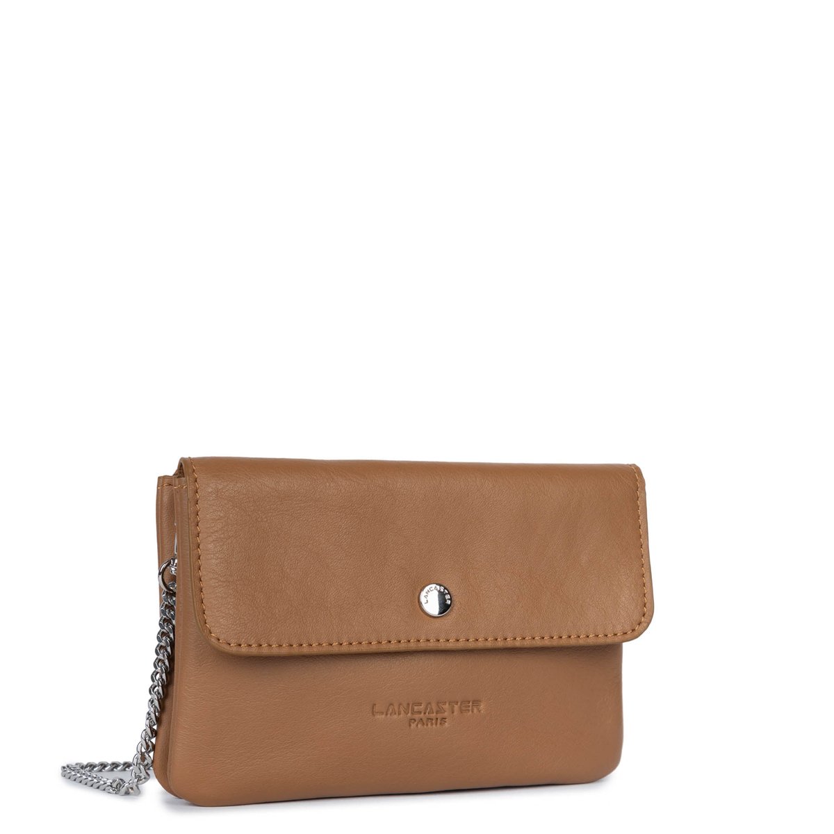 Petit double pochette SOFT PM camel, LANCASTER