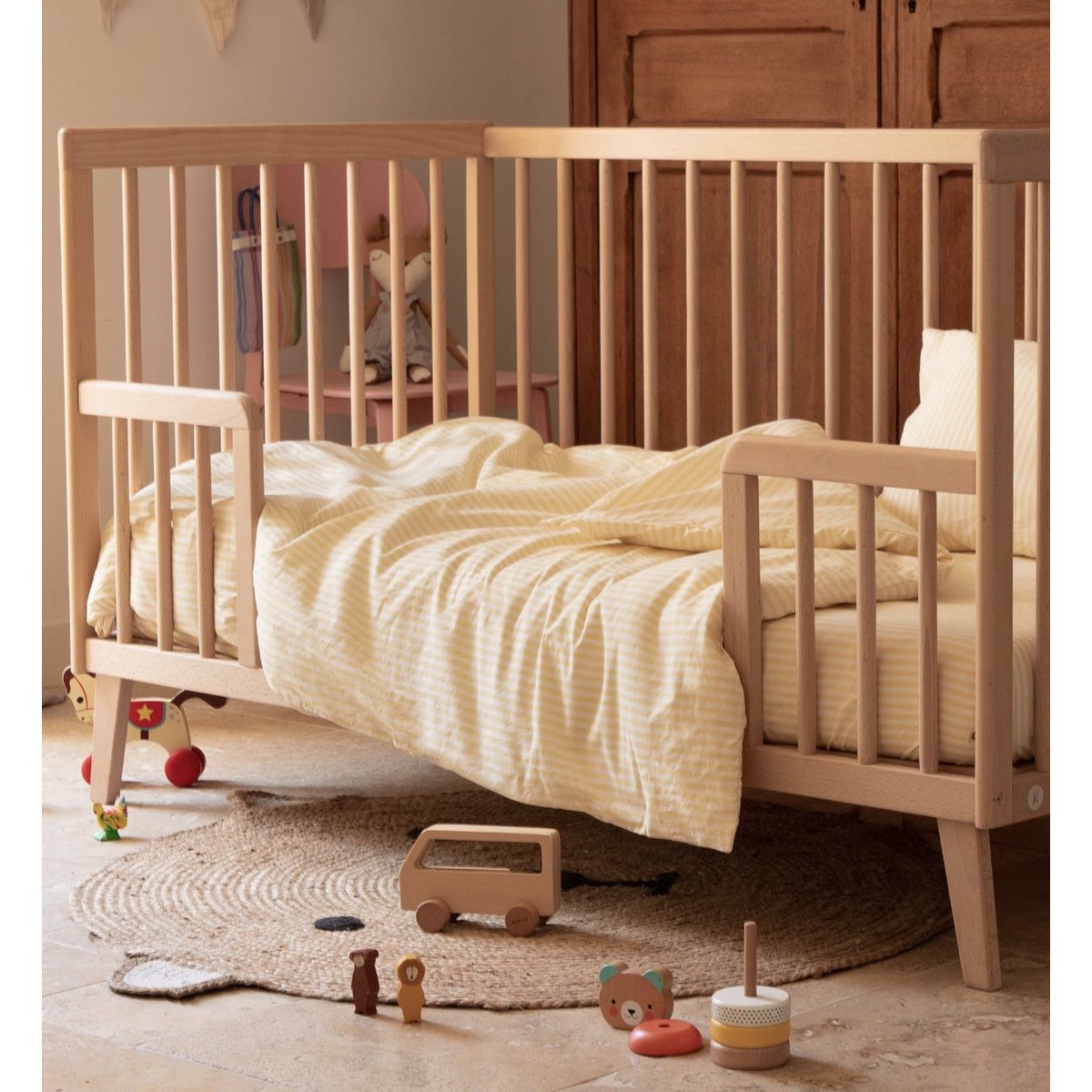 Lit bébé Evolutif TURIA hêtre, KADOLIS