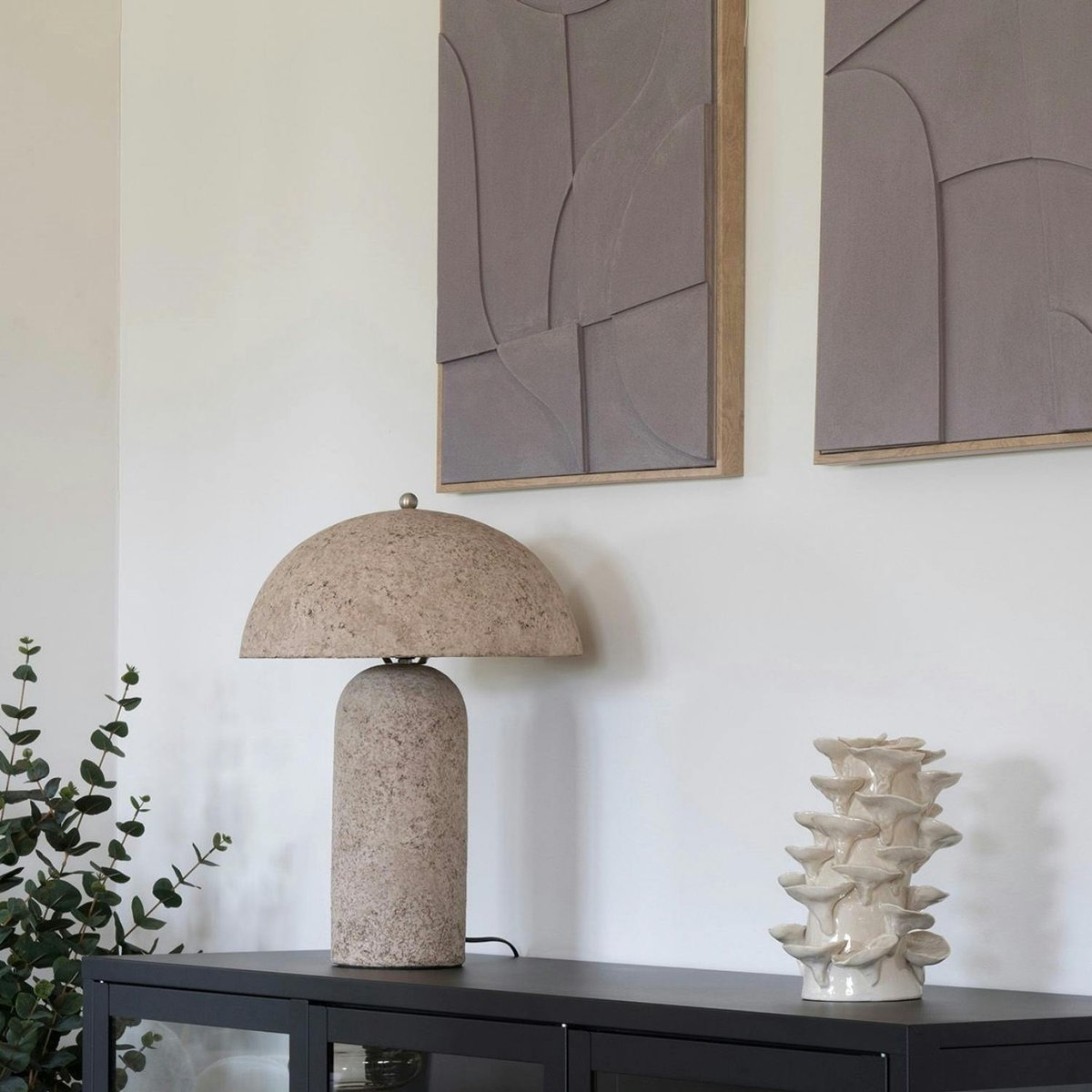 Lampe de table effet pierre H 49 cm KARS gris, PIER IMPORT