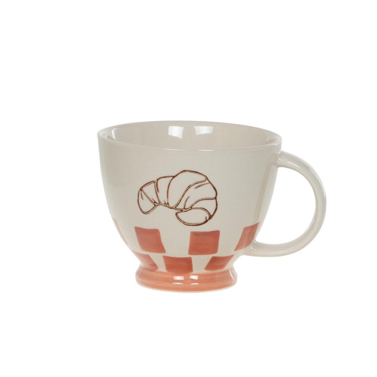 Tasse à thé Dario en grès décoré 45cl crème / ivoire, AMADEUS