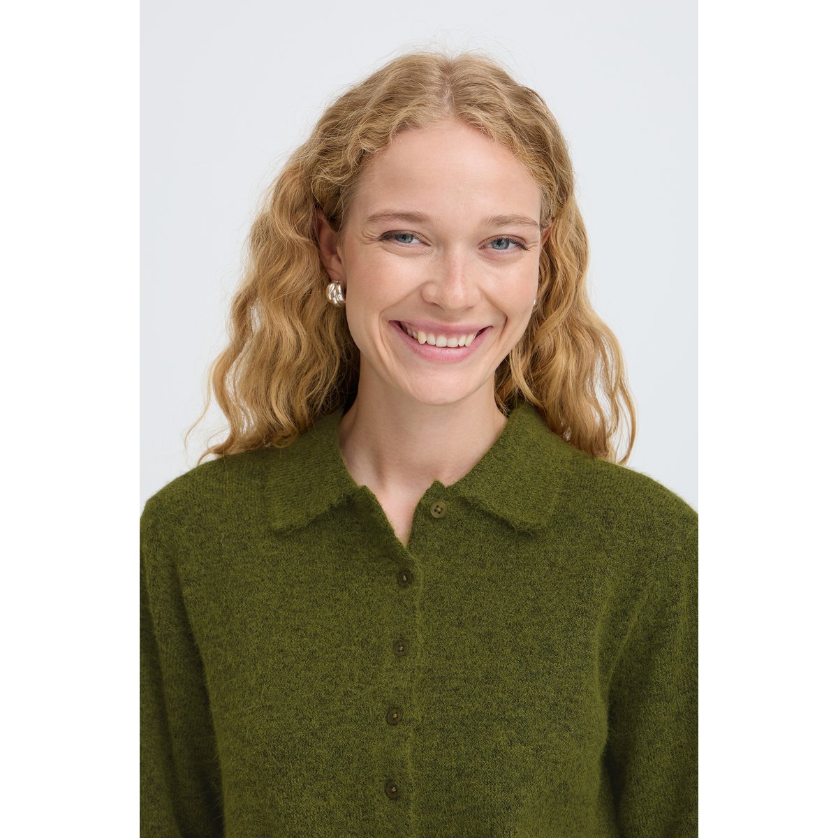 Cardigan manches longues vert avocado melange, B.YOUNG