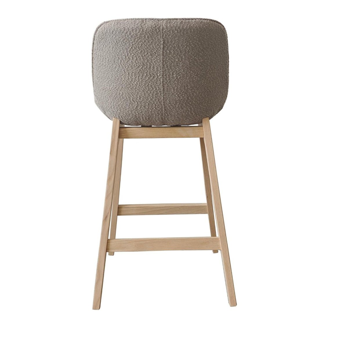 Lot de chaises d'îlot et bar en chêne et assise tissu bouclette 65cm MILK | Lot de 4 taupe, MOB IN