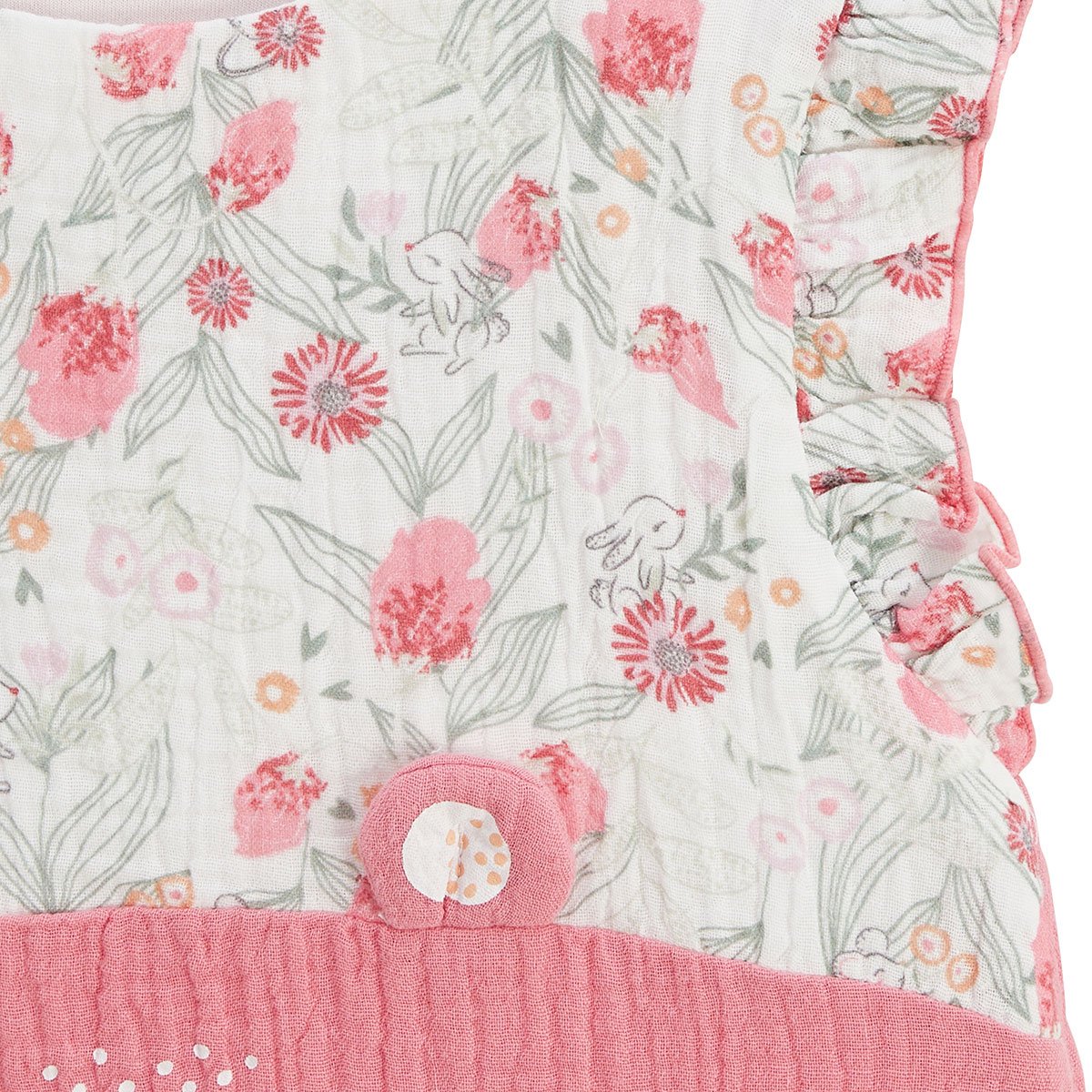 Turbulette d'été en gaze de coton avec pieds retroussables Anaelle rose, PETIT BEGUIN