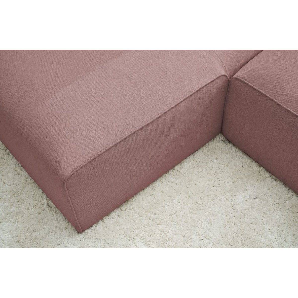 Canapé modulable 4 places en tissu chiné, MEGEVE rose, BOBOCHIC