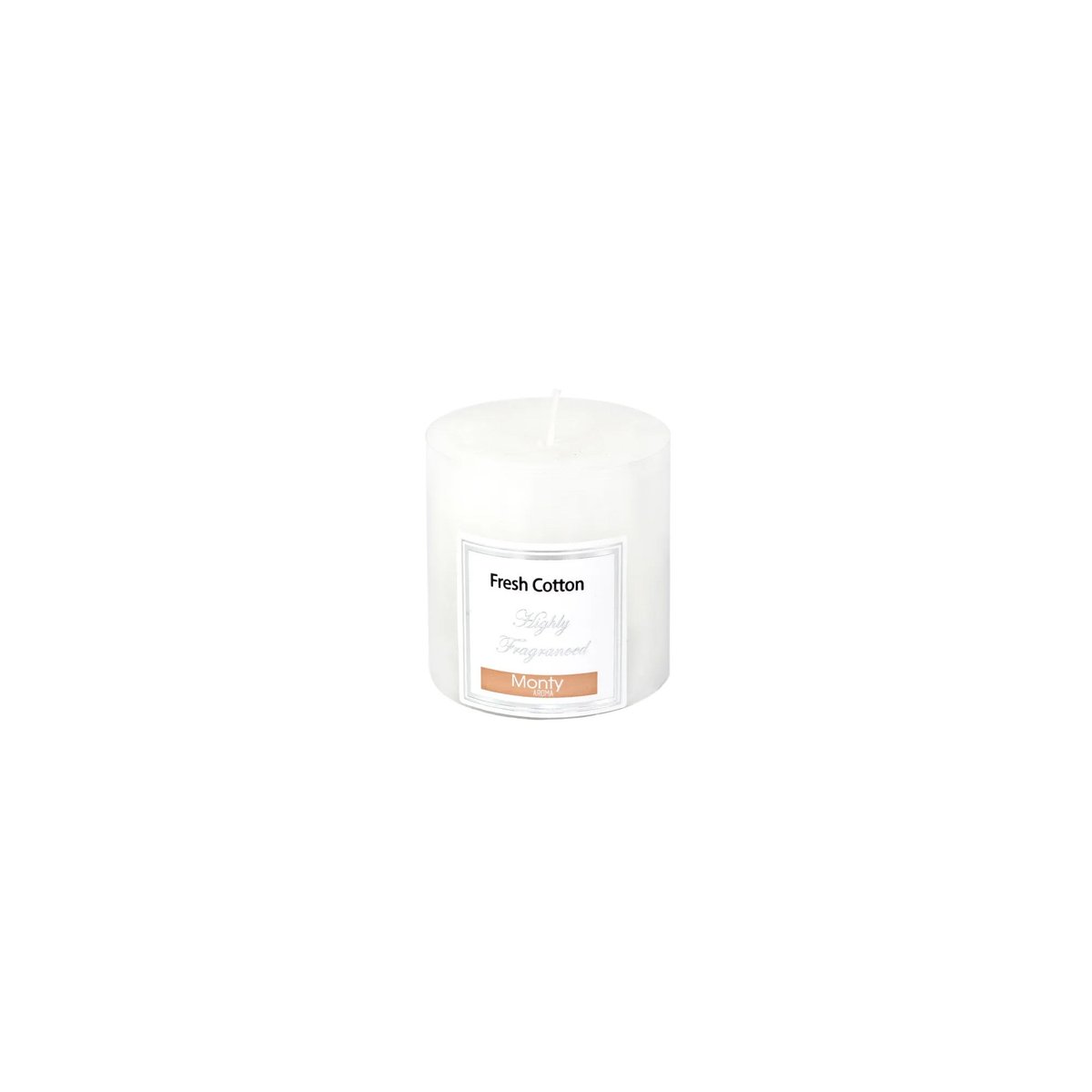 Bougie parfumée Fresh Cotton - 7x7cm blanc, WADIGA