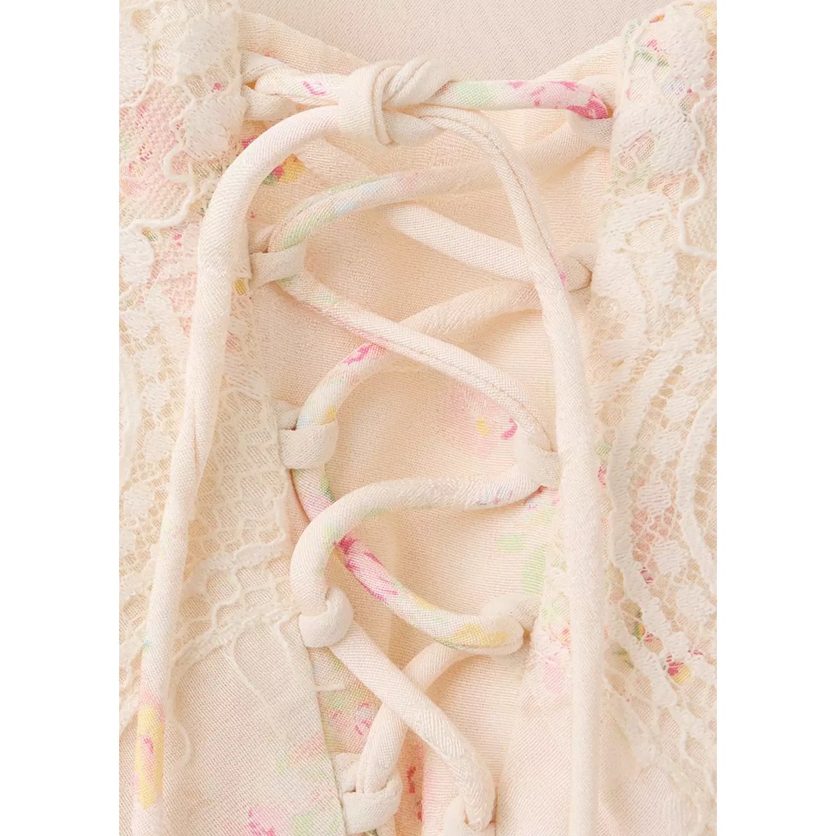 Robe à imprimé fleuri dentelle blanc, MANGO