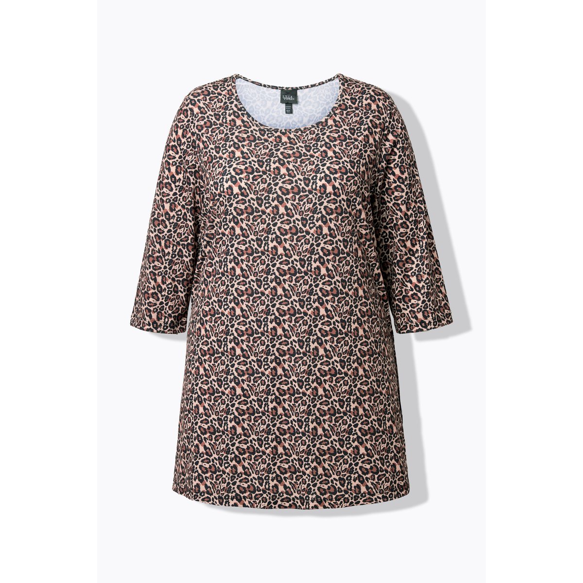 T-shirt long décolleté rond et manches 3/4 noir, ULLA POPKEN