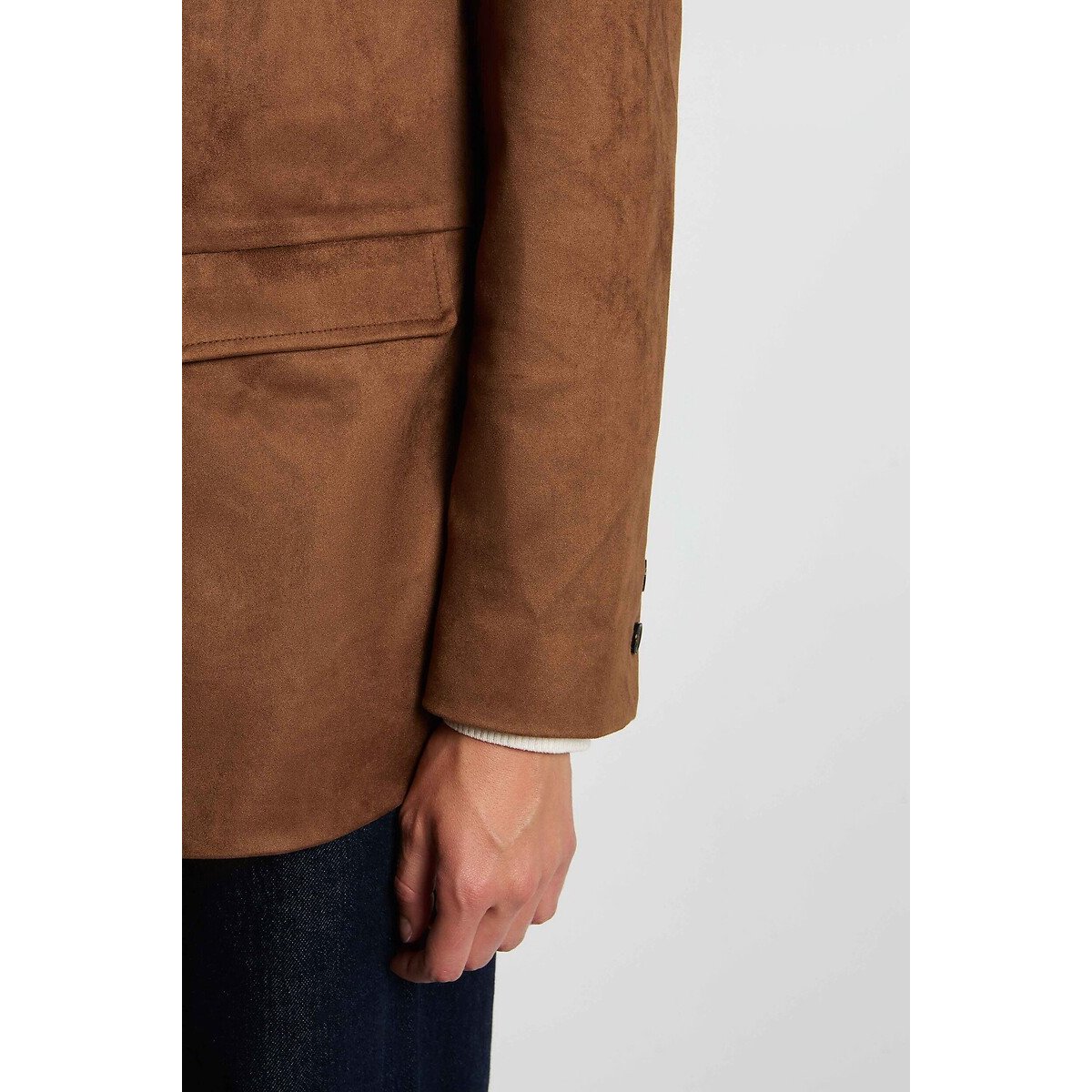 Blazer de antelina camel, MORGAN