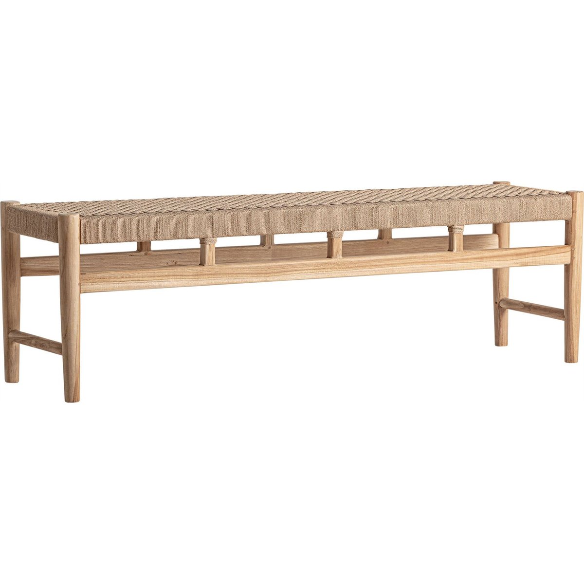 Banc en teck massif, Finition vieillie marron teck vieilli naturel, RECOLLECTION