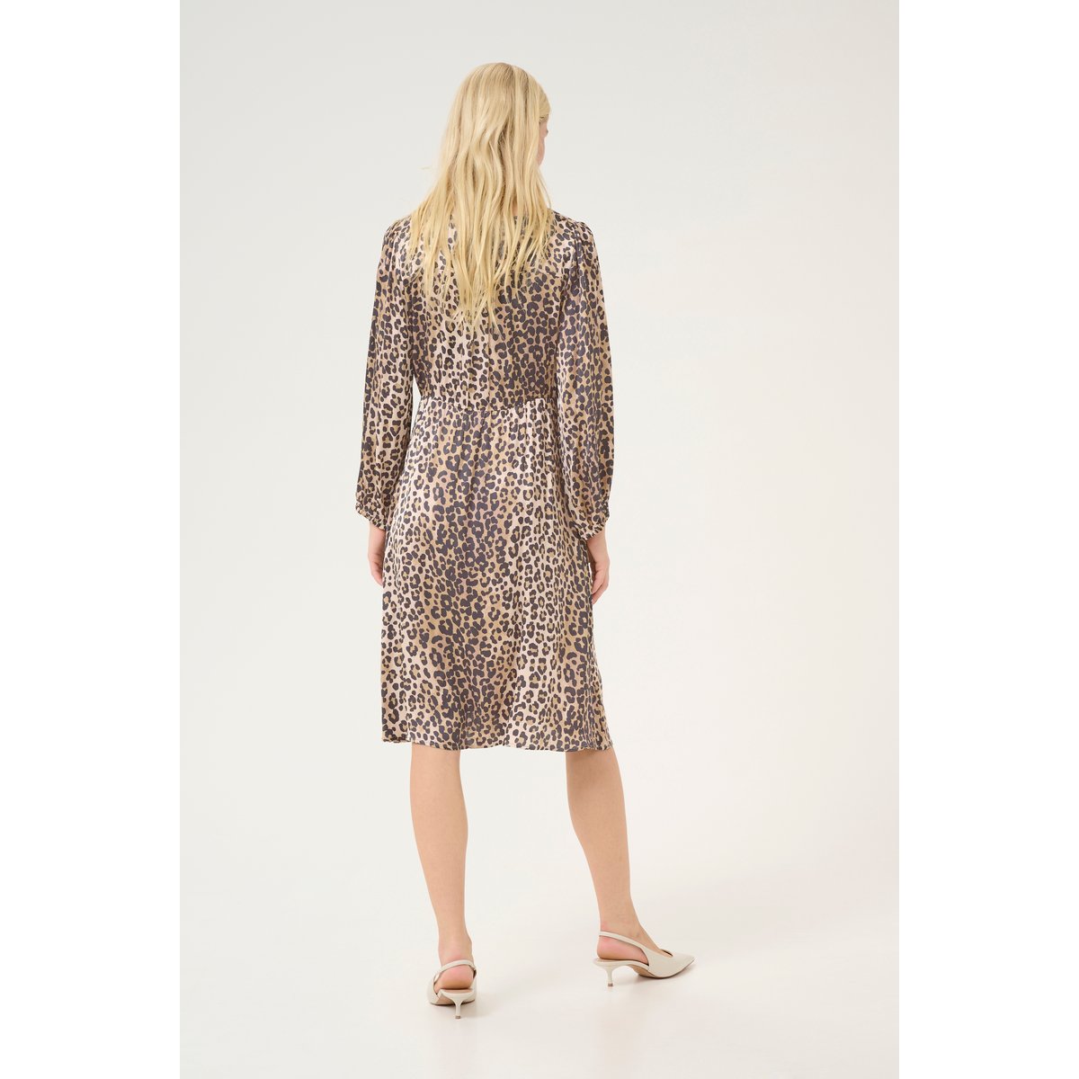 Dress beige noir marron animalier leopard, CULTURE