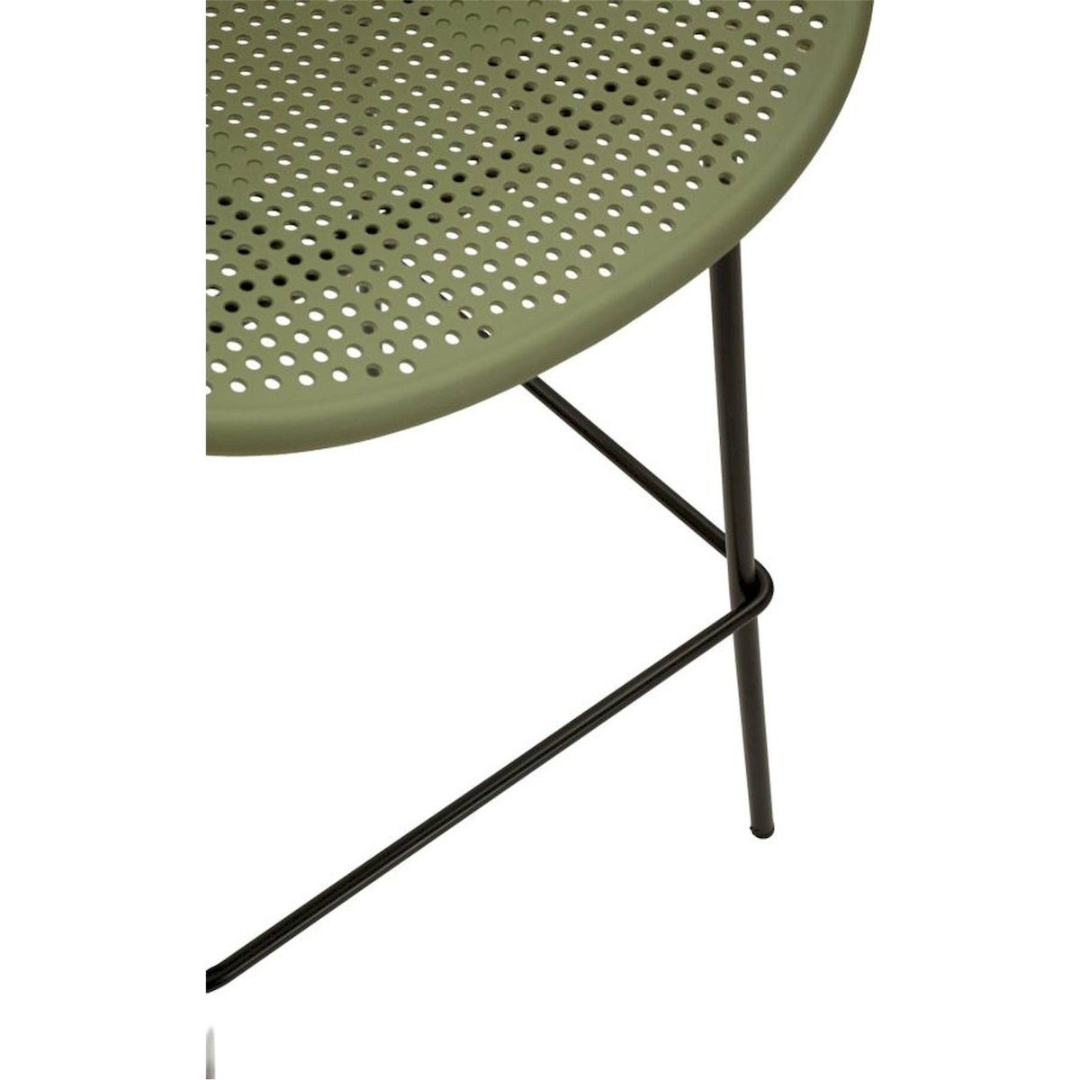 Lot de 2 tabourets de bar ajourés pieds en métal vert et noir, RECOLLECTION