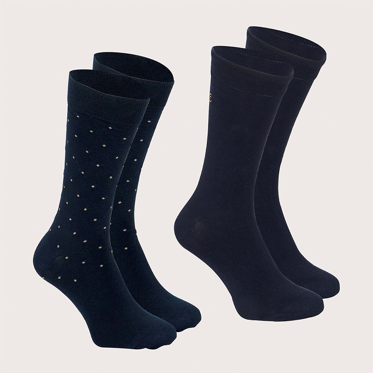 Lot de 2 paires de chaussettes mi-hautes homme Fantaisie Eminence bleu marine, EMINENCE