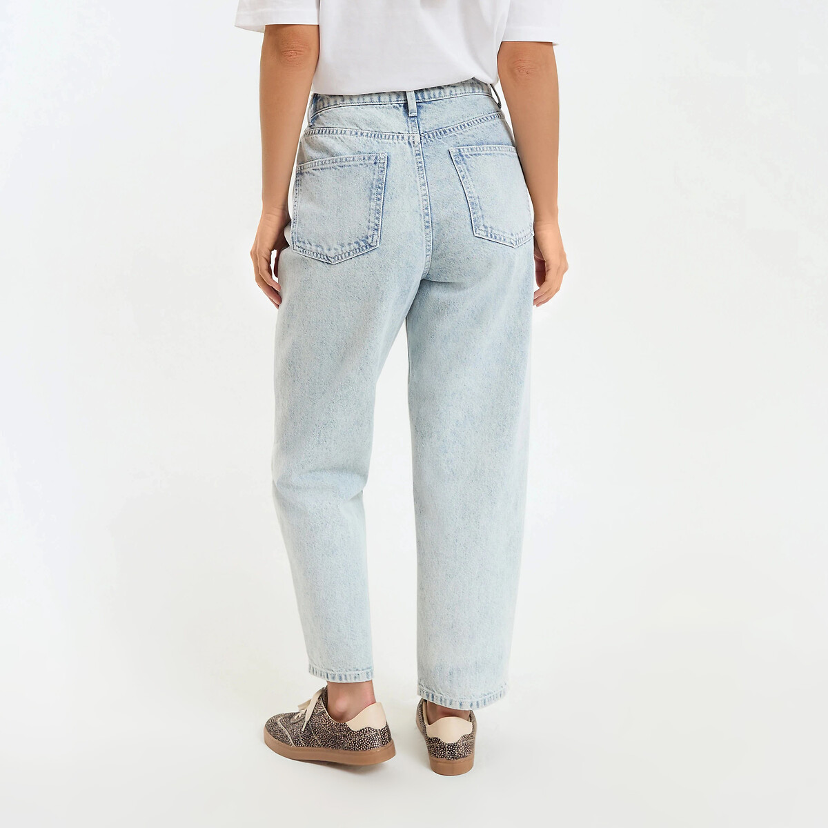 Mom-Jeans aus Bio-Baumwolle, Signature PAULINE bleached, LA REDOUTE COLLECTIONS