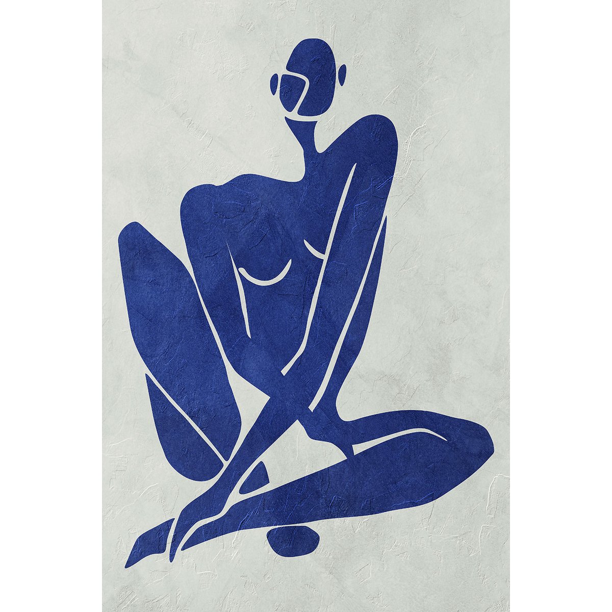 Tableau organique femme bleue tableau alu dibond, HEXOA