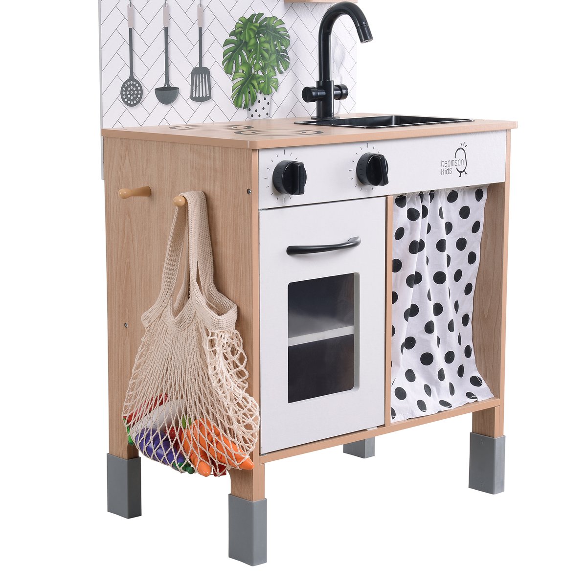 Cuisine Enfant Bois Hauteur Réglable PHILLY noir/blanc, TEAMSON KIDS