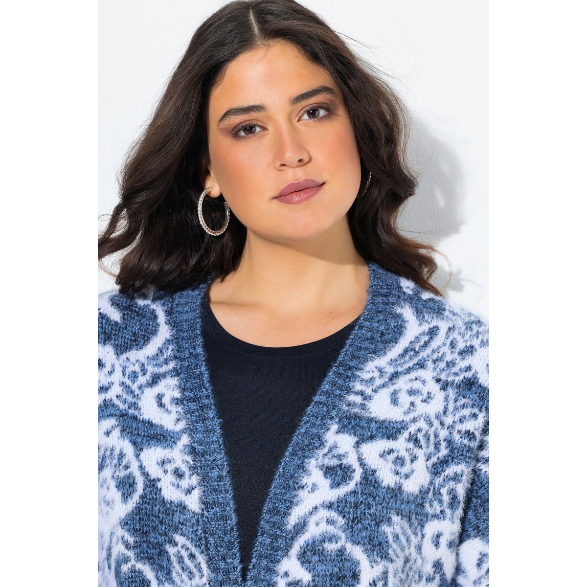 Cardigan coupe Egg-Shape, sans fermeture bleu atlantique, ULLA POPKEN