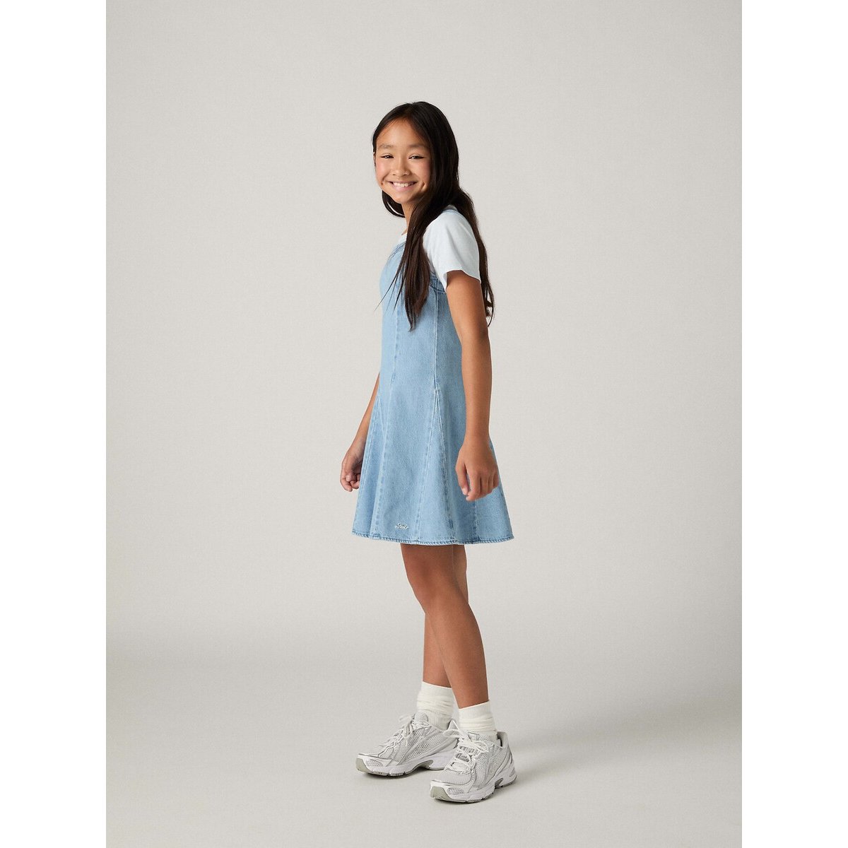 Denim-Kleid mit Trägern denim hellblau, LEVI'S KIDS