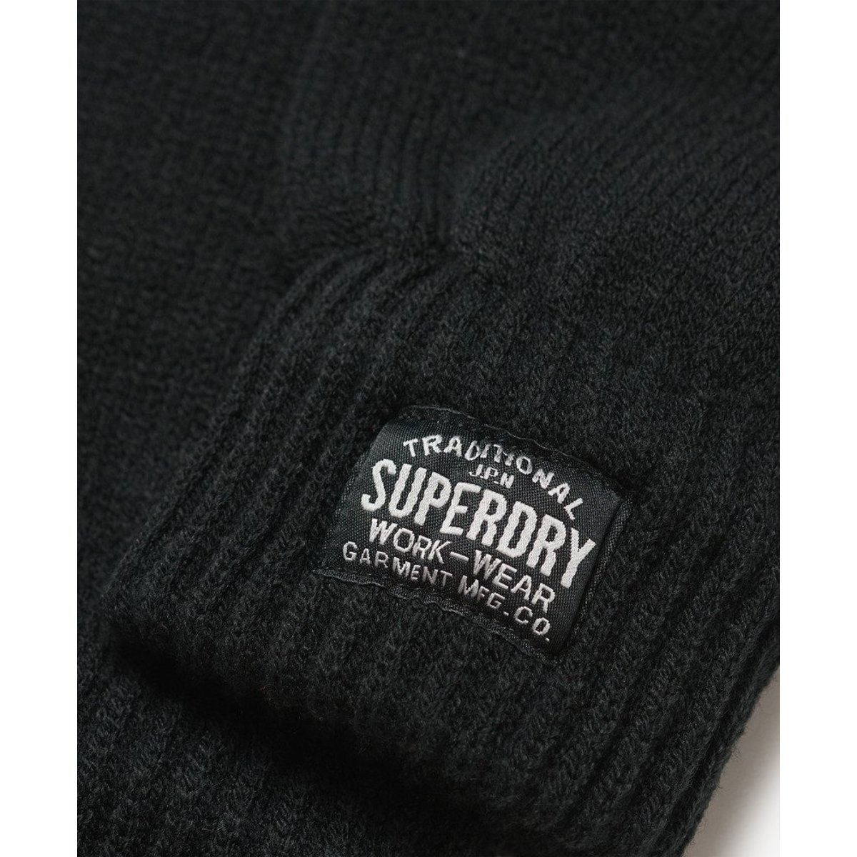 Gants en maille classiques nouveau noir de jais, SUPERDRY