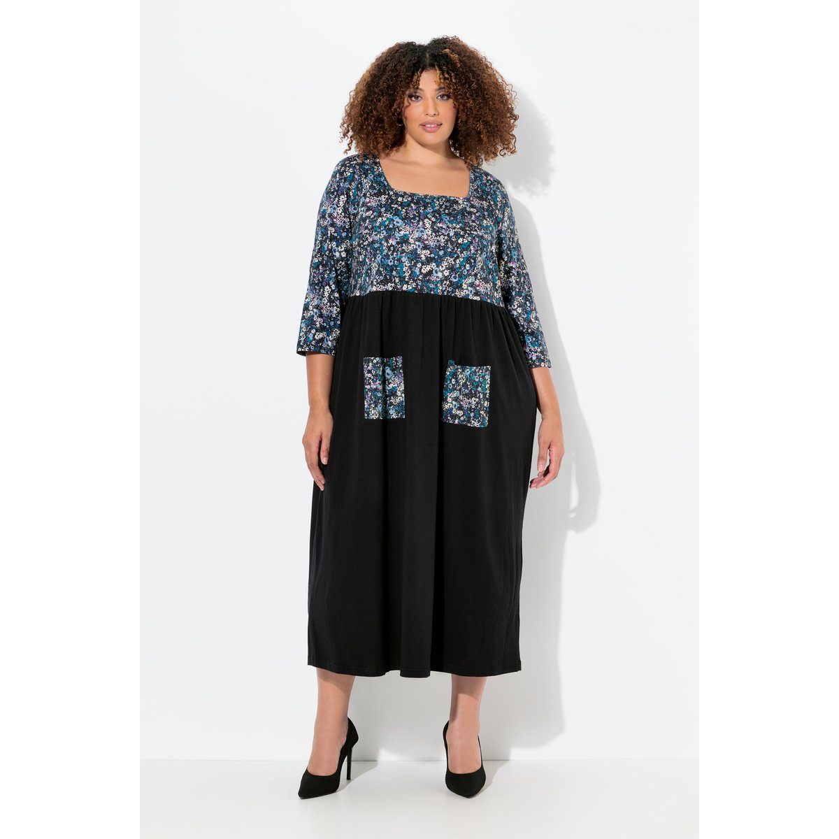 Robe maxi en jersey noir, ULLA POPKEN