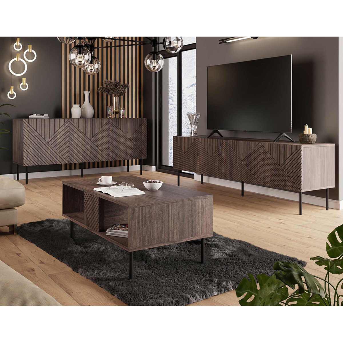 Meuble TV - SALVADOR bois, BEST MOBILIER
