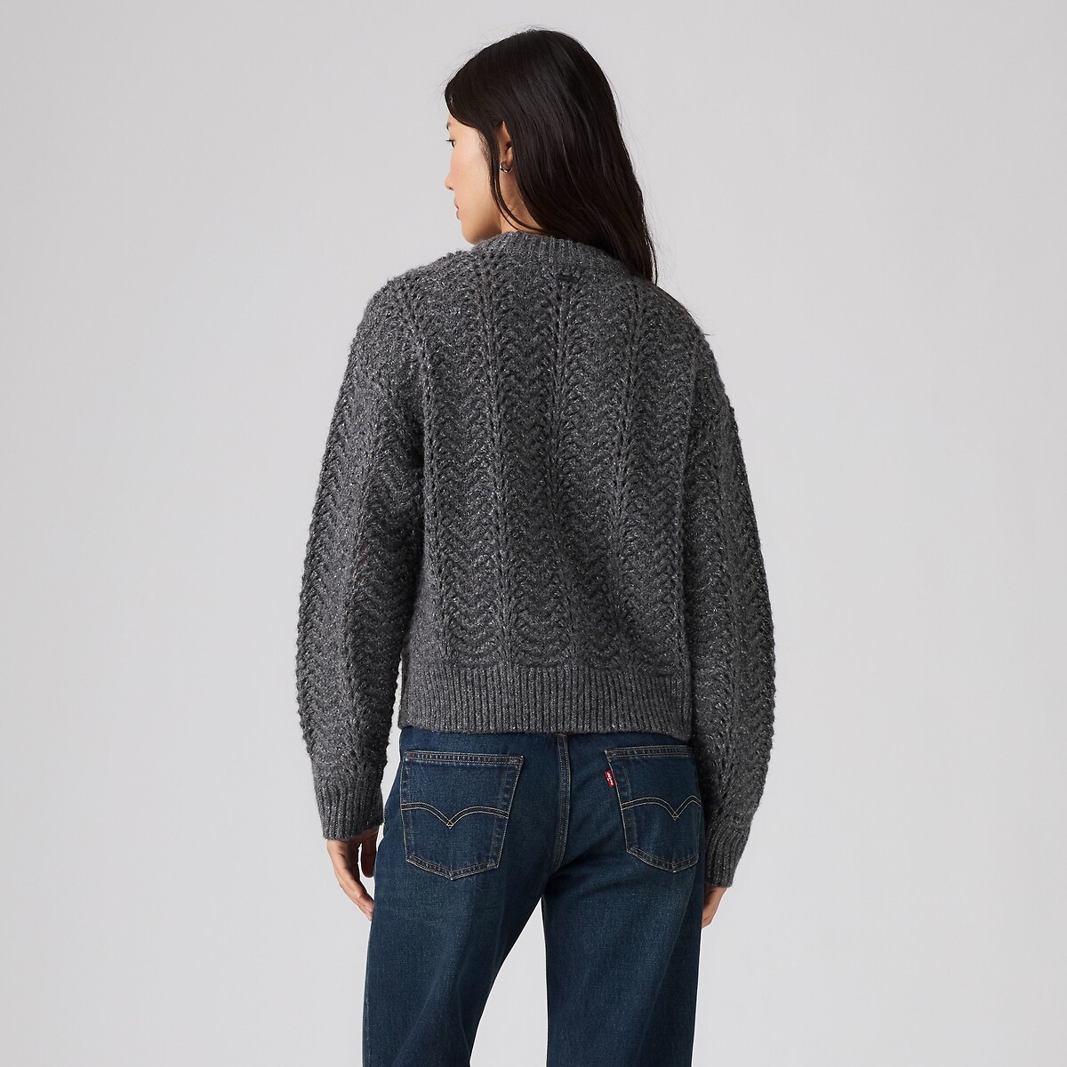 Pointelle Knit Crew Neck Jumper dark grey, LEVI'S