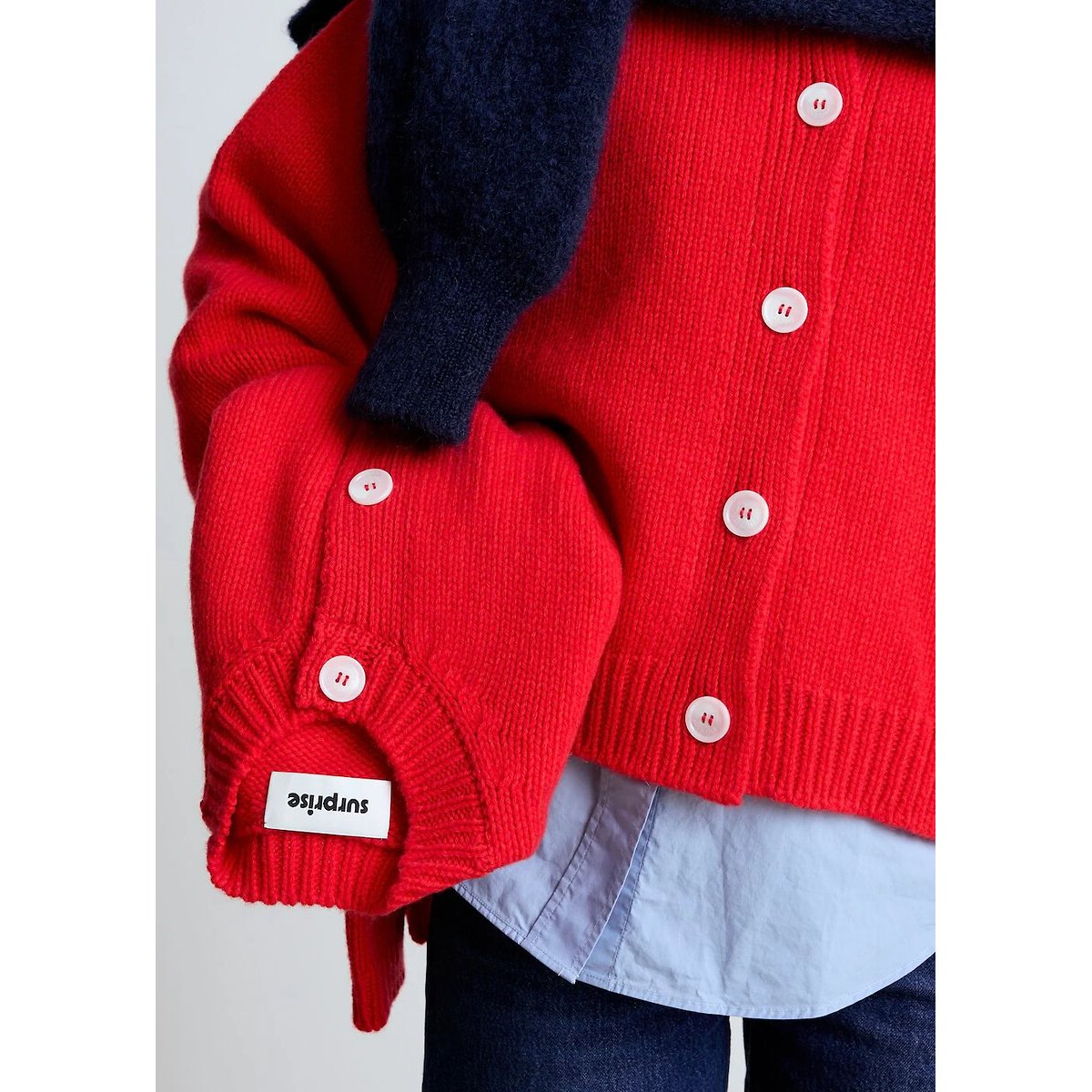 Cardigan col rond EMMA rouge, SURPRISE