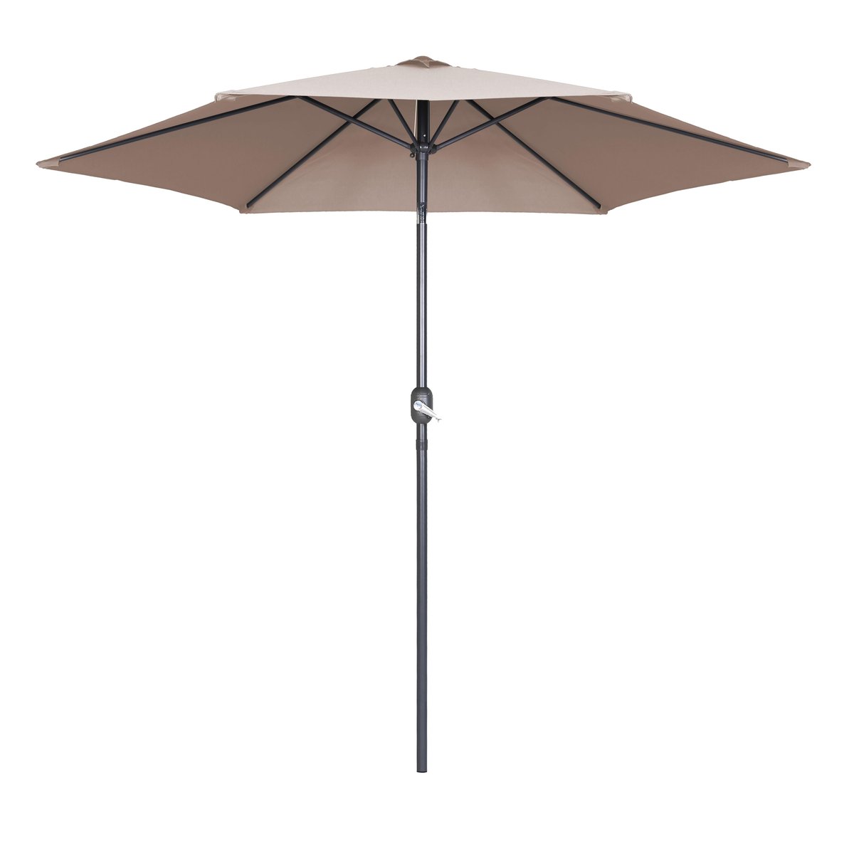 Parasol droit à manivelle inclinable 3m, MATERA taupe, OVIALA