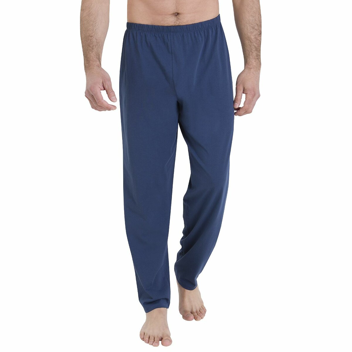 Pyjama long avec imprimé gris + bleu marine, ATHENA